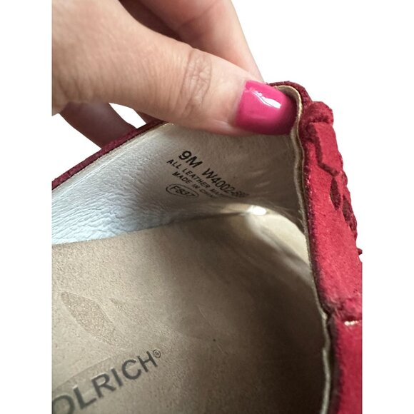 WOOLRICH Red Suede Slide Flats Sandals Size 9 - Picture 4 of 6